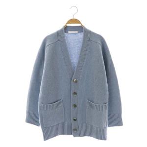 22AW ニット ファインウール カーディガン 長袖 Vネック F ライトブルー