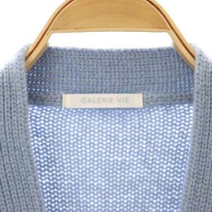 GALERIE VIE 22AW ニット ファインウール カーディガン 長袖 Vネック F ライトブルー