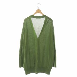 GALERIE VIE 21SS クレープコットン Vネックカーディガン ニット 長袖 S グリーン 緑