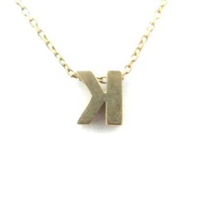 4℃ ネックレス ペンダント イニシャルK K10 イエローゴールド