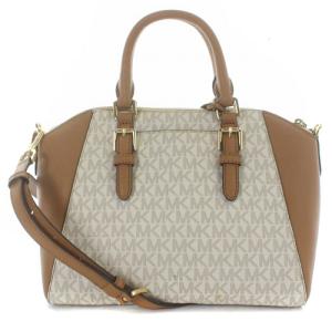 MICHAEL KORS ショルダーバッグ MK柄 ハンドバッグ 2way レザー ロゴ べージュ 茶色 ブラウン