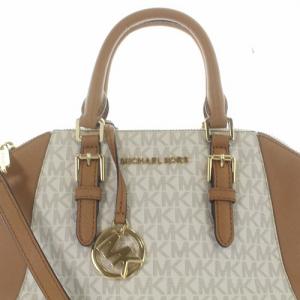 MICHAEL KORS ショルダーバッグ MK柄 ハンドバッグ 2way レザー ロゴ べージュ 茶色 ブラウン