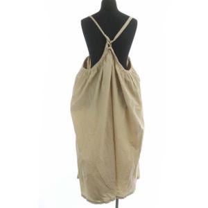 nest Robe 21SS 天然染めジャンパースカート ロング フレア ギャザー F ライトベージュ