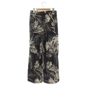 Deuxieme Classe 21SS botany パンツ ワイド ストレート ボタニカル 総柄 イージー 黒 ライトベージュ ブラック