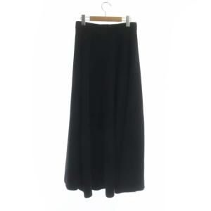 ATON POLARTEC FLEECE サークルスカート フレア フリース ロング 02 黒 ブラック