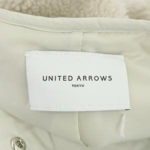 UNITED ARROWS ボアノーカラーコート アウター ジップアップ ロング 36 ライトベージュ