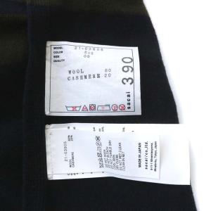 sacai 21AW HOLIDAY COLLECTION マフラー ストール ニット ボーダー 大判 ウール カシミヤ混 ロゴ バイカラー
