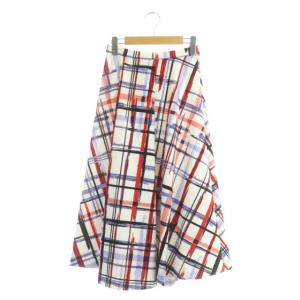 Diagram GRACE CONTINENTAL 22SS チェックフレアスカート ロング タック ストレッチ 36 マルチカラー