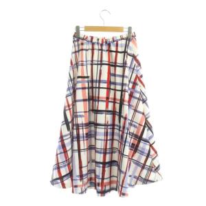 Diagram GRACE CONTINENTAL 22SS チェックフレアスカート ロング タック ストレッチ 36 マルチカラー