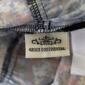 GRACE CONTINENTAL 20AW フレームフラワープリントワンピース 長袖 ロング フレア 総柄 36 マルチカラー