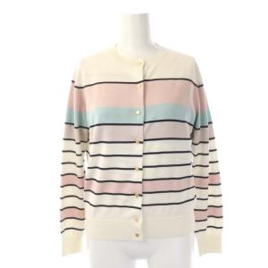 アンサンブル 2点セット シルクコットンテンジククルーネック ニット ボーダー カーディガン 長袖