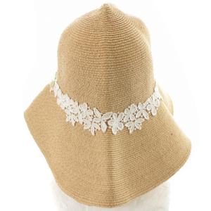 Athena New York 帽子 レース ラフィアハット べージュ
