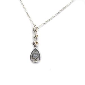 4℃ ネックレス ストーン K18 ホワイトゴールド