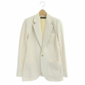 POLO RALPH LAUREN ウール混ブレザージャケット テーラード 1B ワッペン 総裏地 0 白 ホワイト