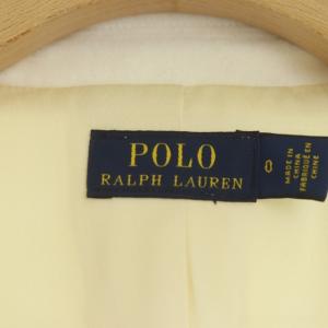 POLO RALPH LAUREN ウール混ブレザージャケット テーラード 1B ワッペン 総裏地 0 白 ホワイト