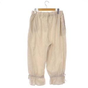 nest Robe 21AW UpcycleLino ラッフルヘムパンツ バルーンパンツ クロップド タック リネン混 F ライトベージュ