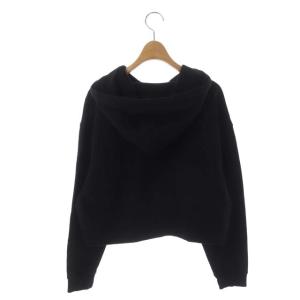 STELLA McCARTNEY 2001 ロゴプリントプルオーバーフーディ パーカー スウェット ショート プルオーバー 長袖 36 黒 ブラック 530914