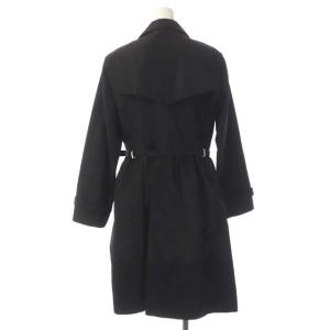 VALENTINO 裾レースウエストギャザーナイロンコート ステンカラー 46 ブラック