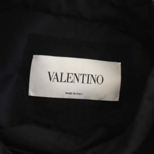VALENTINO 裾レースウエストギャザーナイロンコート ステンカラー 46 ブラック