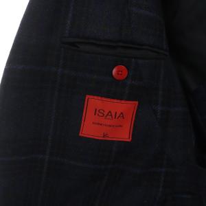 ISAIA テーラードジャケット チェック 46 紺
