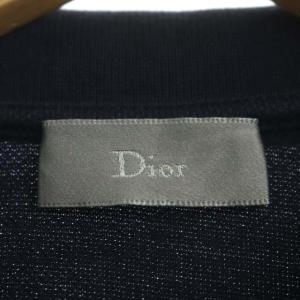 DIOR HOMME BEE刺繍 ポロシャツ 半袖 コットン 44 紺 ネイビー