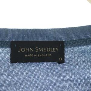 JOHN SMEDLEY ウール ニット カーディガン 長袖 S 青 ブルー