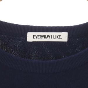 EVERYDAY I LIKE 20AW コットンニット セーター カットソー 長袖 プルオーバー クルーネック 紺 ネイビー