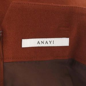 ANAYI 20AW ポリエステルツイルタックスカート セミフレア ロング ベルト付き 38 テラコッタ