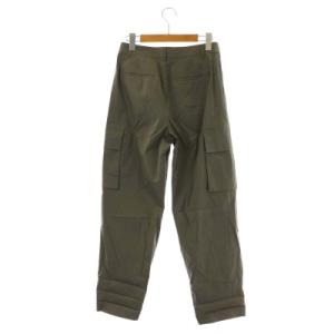 23区 vingt-trois 21SS ストレッチカーゴパンツ テーパード ジッパーフライ 36 ダークカーキ