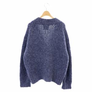 Spick&Span 21AW ニット アルパカミックス オーバーカーディガン 長袖 Vネック F 紺 ネイビー