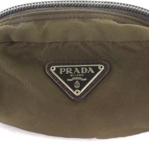 PRADA ポーチ ミニ ナイロン カーキ OH