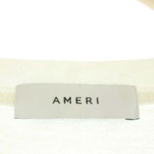 Ameri VINTAGE TILT SHOULDER TEE Tシャツ カットソー 半袖 クルーネック ニット 白 ホワイト 黒 ブラック