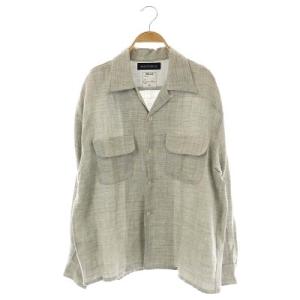 ウール オーバーサイズ ハンプトンシャツ 長袖 リネン混 00 グレー MB174-5008
