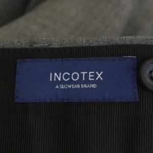 INCOTEX ロールアップスラックス テーパード センタープレス タック ジッパーフライ ウール混 44 グレー