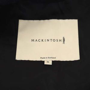 MACKINTOSH ロングコート アウター ウール ステンカラー ベルト付き 比翼仕立て 36 紺 ネイビー