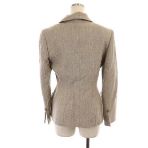 Christian Dior セットアップ スーツ ジャケット シングル 総裏地 タイトスカート ロング ヘリンボーン ベージュ