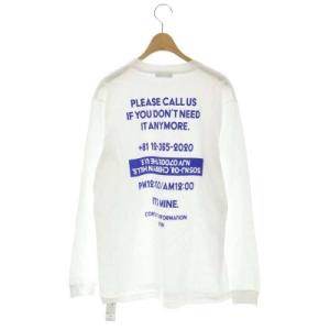 EVERYDAY I LIKE スキン SKIN ロングTシャツ カットソー 長袖 ロンT プリント クルーネック F 白 ホワイト