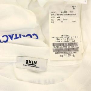 EVERYDAY I LIKE スキン SKIN ロングTシャツ カットソー 長袖 ロンT プリント クルーネック F 白 ホワイト