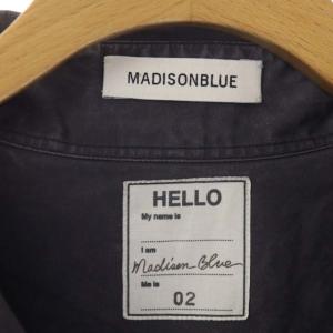 MADISONBLUE マダムウォッシュドアウトシャツ ブラウス 長袖 前開き 02 スモークブルー