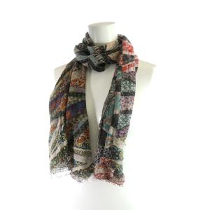 Faliero Sarti ストール 総柄 シルク混 絹混 マルチカラー