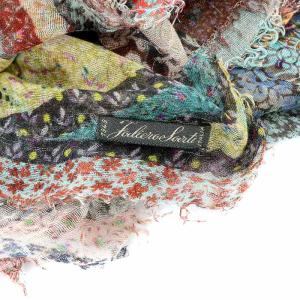 Faliero Sarti ストール 総柄 シルク混 絹混 マルチカラー