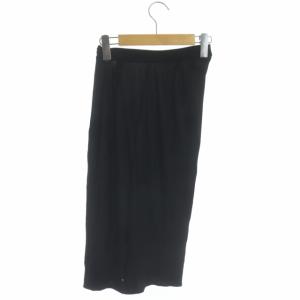 PRADA シアースカート 膝丈 タイト サイドジップ 38 黒 ブラック