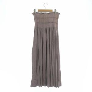 ISSEY MIYAKE シャーリングプリーツロングスカート フレア ウエストゴム 3 ピンク ピンクベージュ