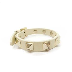 VALENTINO GARAVANI ブレスレット ロックスタッズ レザー ライトベージュ