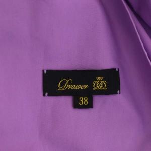 Drawer コットン ギャザー ロングスカート フレア 38 紫 パープル