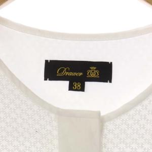 Drawer COTTON EMBROIDERED LACE NO COLLAR SHIRT 38 ホワイト
