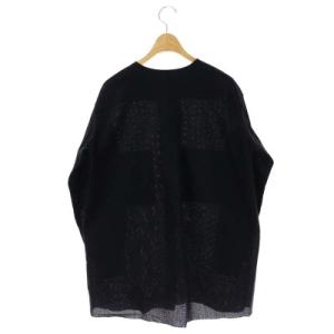 Drawer COTTON EMBROIDERED LACE NO COLLAR SHIRT 38 ネイビー