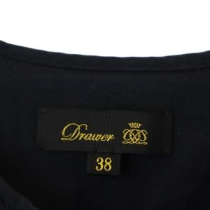 Drawer COTTON EMBROIDERED LACE NO COLLAR SHIRT 38 ネイビー