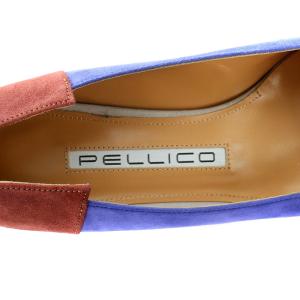 PELLICO パンプス スエード ポインテッドトゥ 37 24cm グレー 紫 パープル 茶 ブラウン