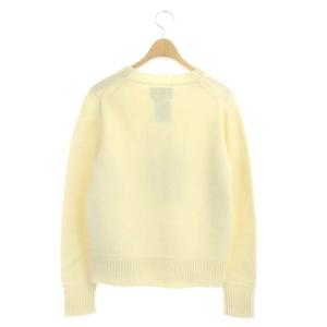 MUVEIL フクロウインターシャニット セーター 長袖 クルーネック パールビジュー装飾 36 アイボリー